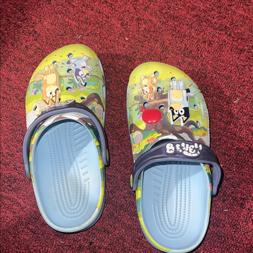 CROCS Kids Cartoon Clogs - Yellow and Blue